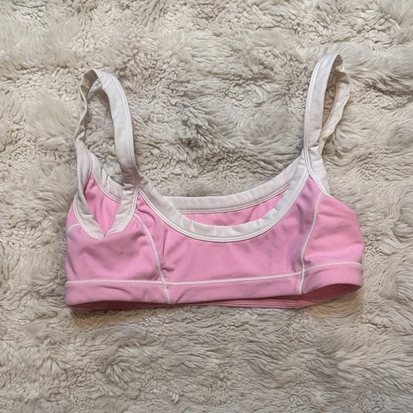 Stylish Pink and White Sports Bra - Picture 1 of 3